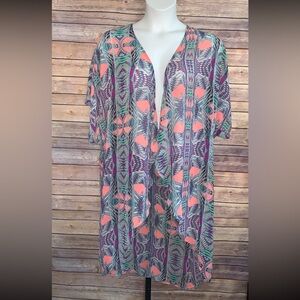 OP Aqua Verde Patterned Kimono - Size XL